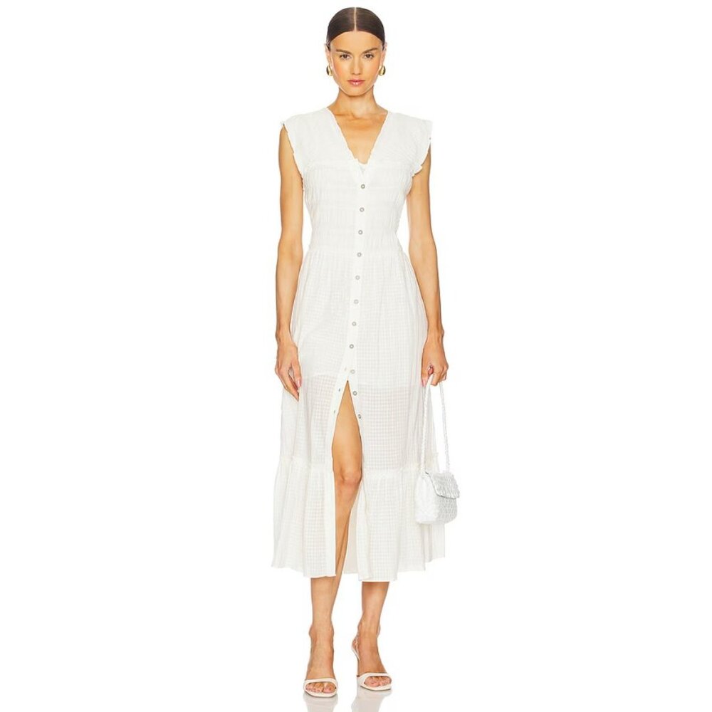 Free People Desert Dazed Midi Dress in Clean Ivory